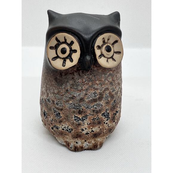 Creative Co Op 4 3/4" Stoneware Large Eyed Owl Vase Statue With Reactive Glaze - Picture 1 of 11